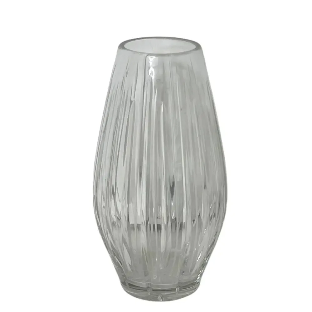 Vintage Hand Cut Clear 24% PbO Lead Crystal Vase 10